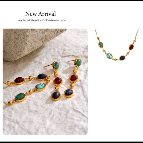 Anthropologie Multicolored Dangle Earrings With Gold Plating - Picture 5 of 10